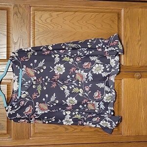 Lightweight grey floral blouse